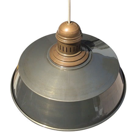 lámpara rústica hierro lacado con bezoya vista superior