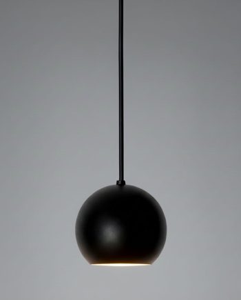 Lámpara colgante LED semi esfera negra con cable negro decorativa