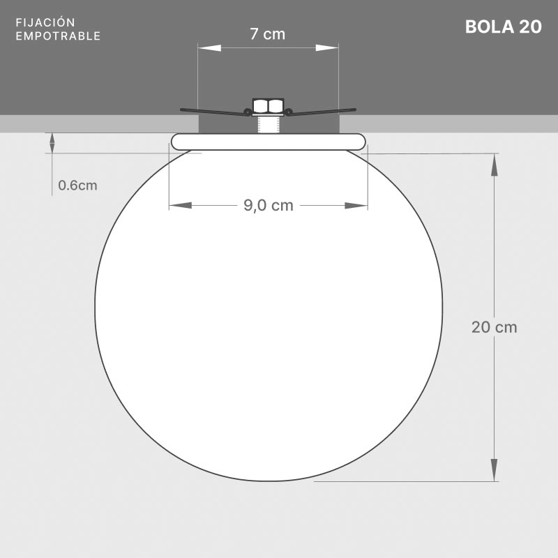Plafón de techo Keppler 5 Dimensiones Bola 20