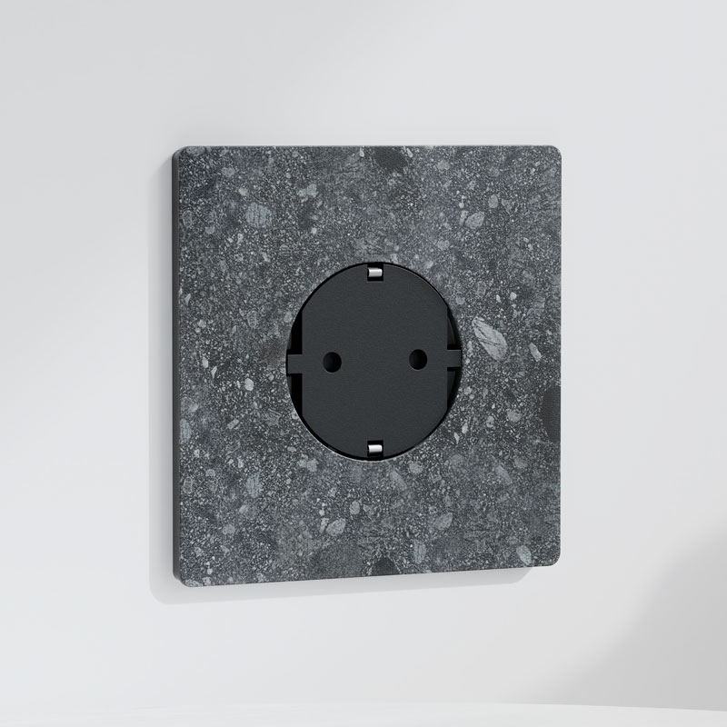 Enchufe schuko | Marco individual | Betón 1 Enchufe schuko | Marco individual | Betón