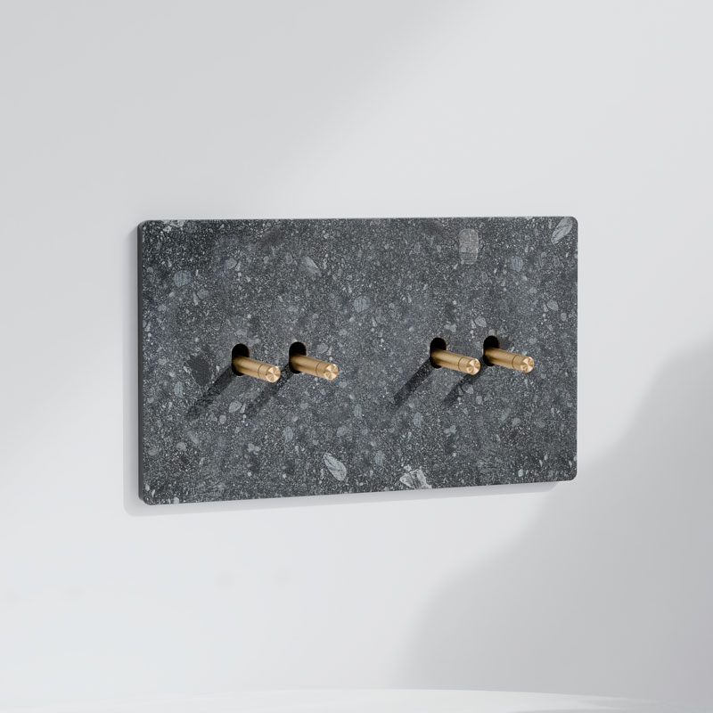 Conmutador x4 | Marco doble | Betón 1 cuádruple interruptor