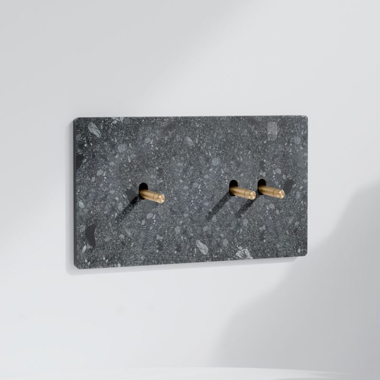 Conmutador x3 | Marco doble | Betón