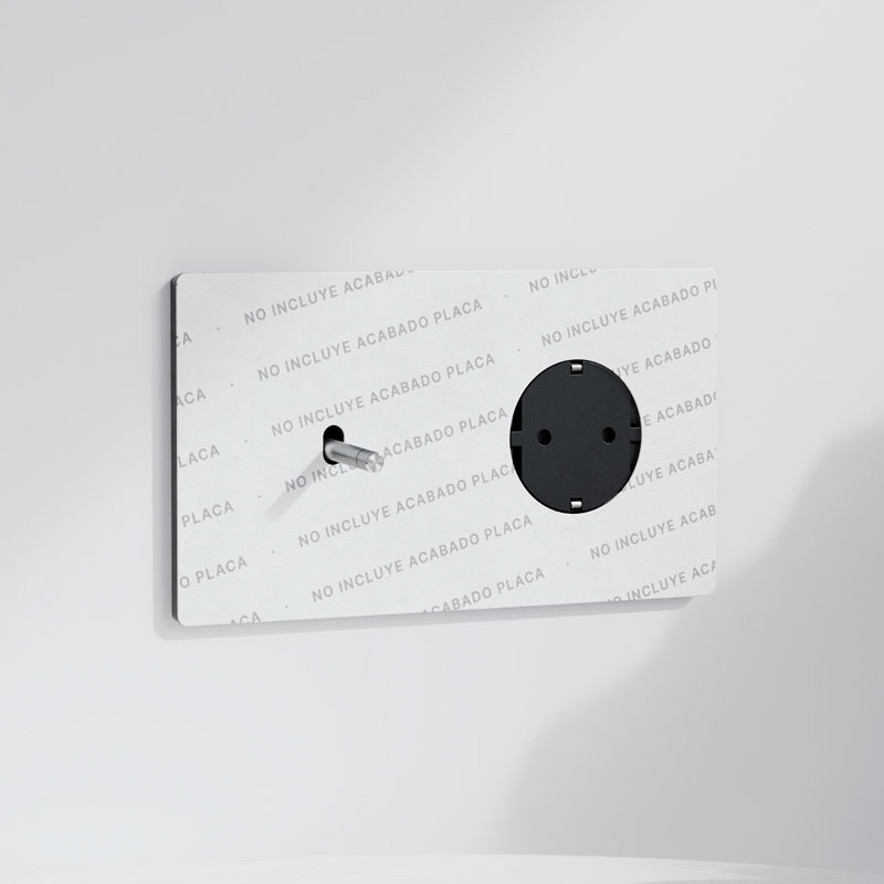 Conmutador x1 + Schuko | Marco doble | Acabado Personalizado
