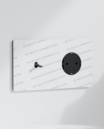 Pulsador x1 + Schuko | Marco doble | Placa no Incluida