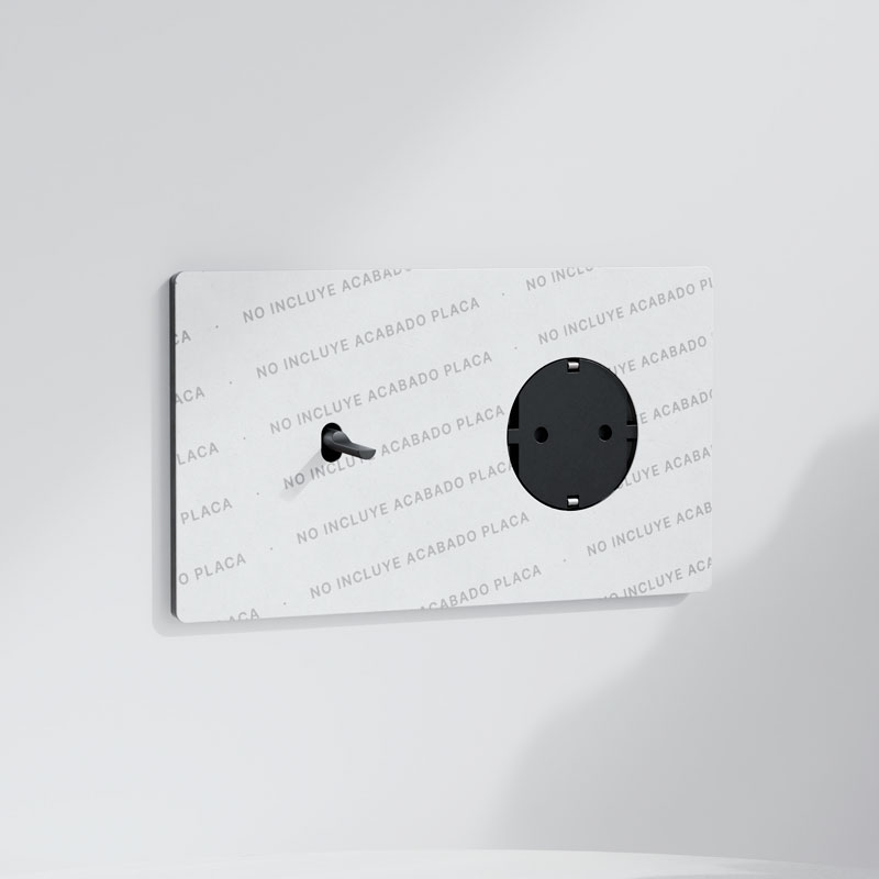 Pulsador x1 + Schuko | Marco doble | Acabado Personalizado